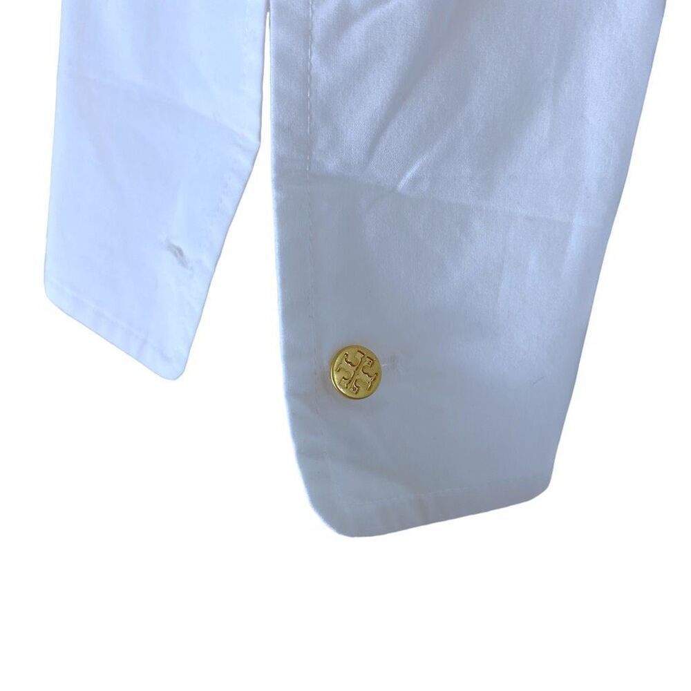 Tory Burch Ivory Eyelet Patchwork Button Down 3/4… - image 8